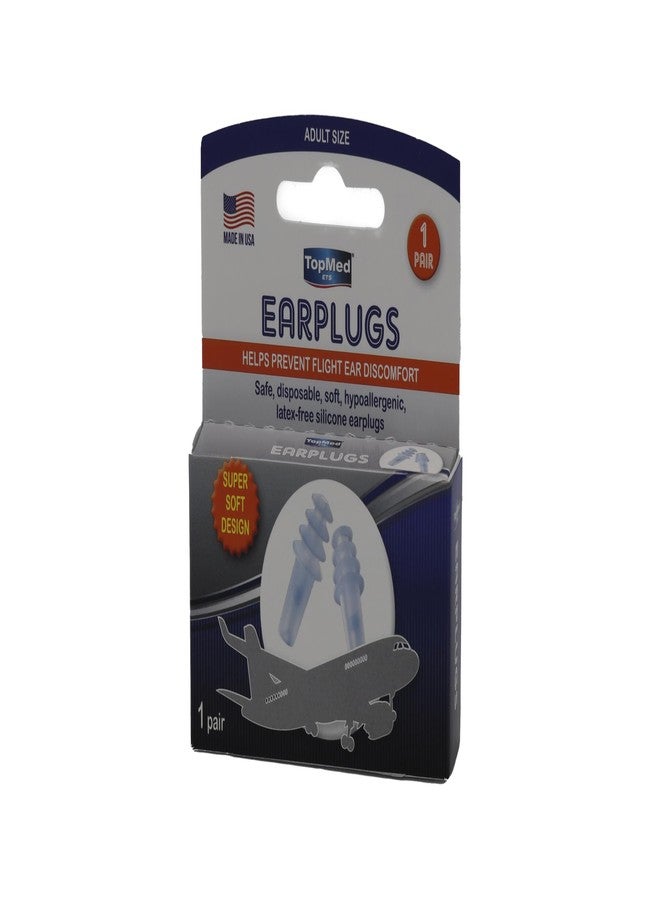 TOPMED ETS Ear Plugs Super Soft Comfortable, Helps Prevent Flight Ear Discomfort Safe Disposable Soft Latex Free Silicone Earplugs (Adult) - Image 1